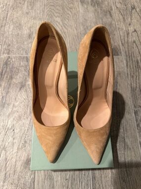 Brother Vellies Tan Suede Pointed-Toe Pumps